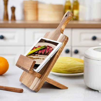 Solid Wood Menu Stand – Rustic Tabletop Recipe Holder & Restaurant Menu Display Stand for Cafe, Bar & Home