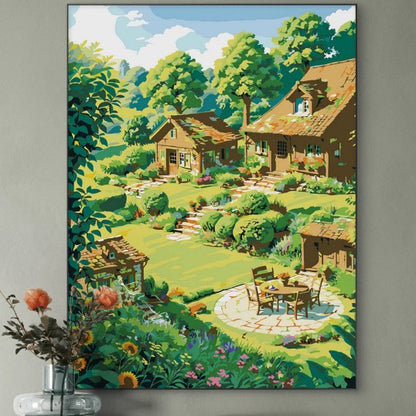 DIY Paint by Numbers Landscape Kit | 30×40cm Canvas | Eco-Friendly Paints