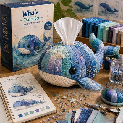 🐳 Animal DIY Tissue Box Kit – Stitch Your Own Ocean Friend & Add Charm to Your Home! 🧵
