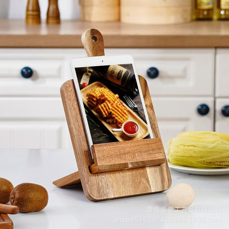 Solid Wood Menu Stand – Rustic Tabletop Recipe Holder & Restaurant Menu Display Stand for Cafe, Bar & Home