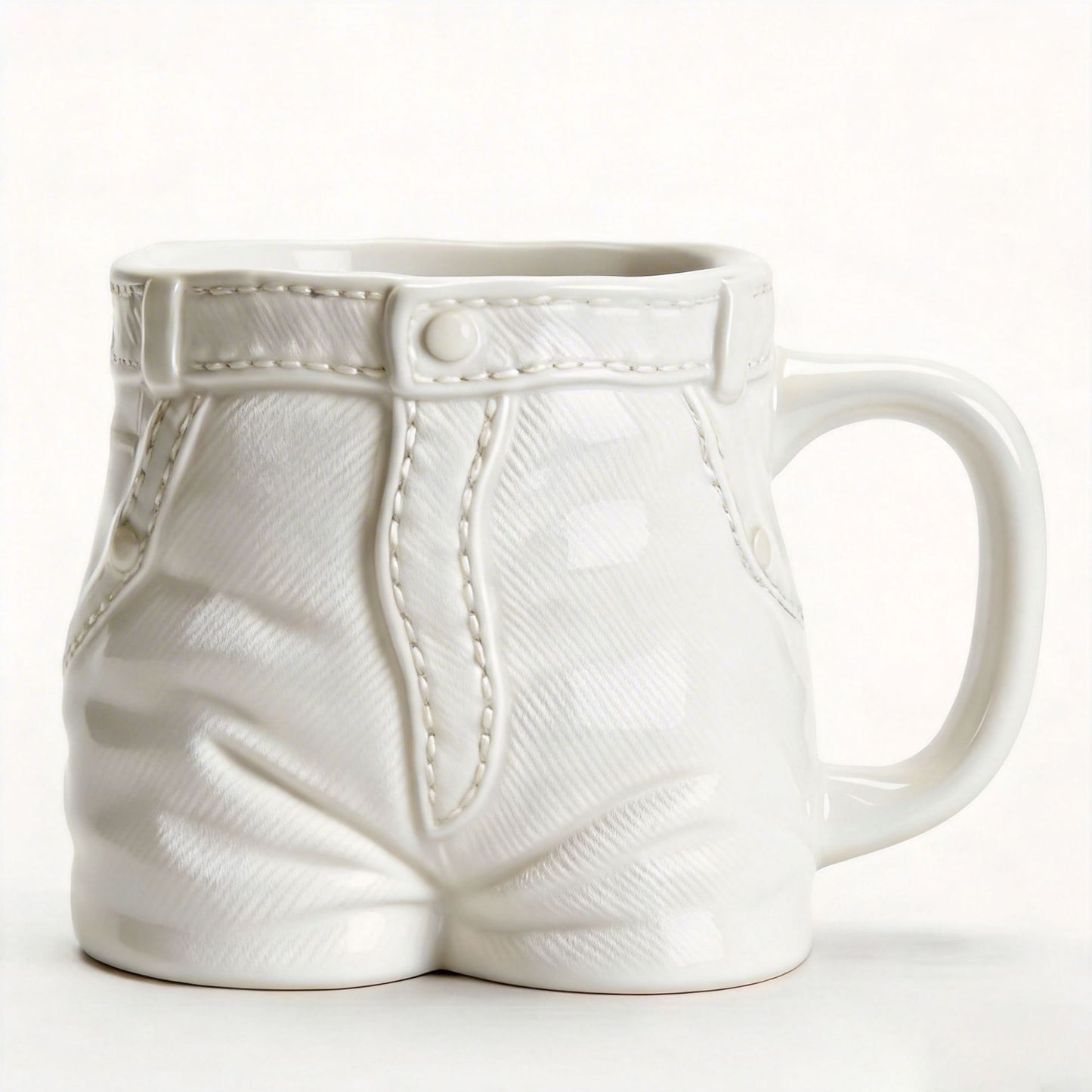 Creative Denim Jeans Shaped Ceramic Mug | Funny Retro Coffee Cup | Unique Novelty Drinkware Gift