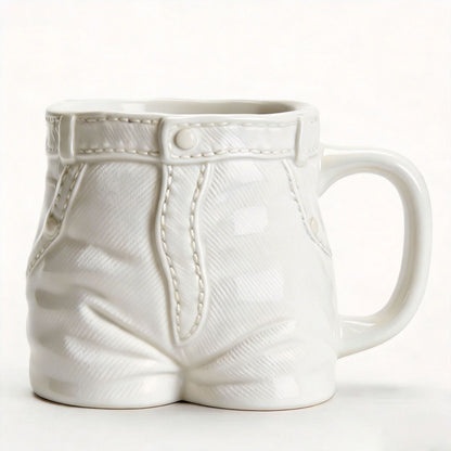 Creative Denim Jeans Shaped Ceramic Mug | Funny Retro Coffee Cup | Unique Novelty Drinkware Gift
