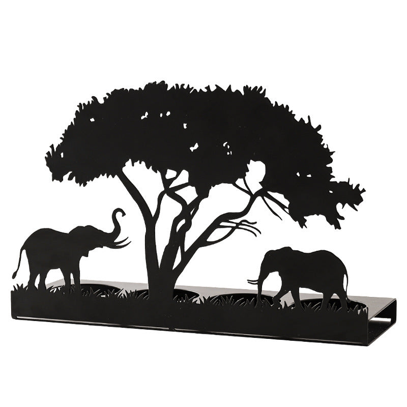 Golden Safari Metallic Candle Holder Set - Sleek Elephant & Giraffe Taper Candlestick Stands, Modern Aesthetic Dining Table Decor for Weddings & Parties