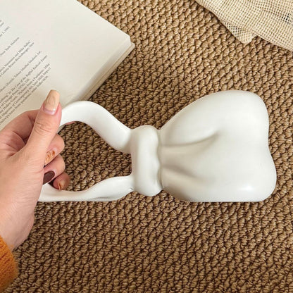 Bow Handle Ceramic Coffee Mug