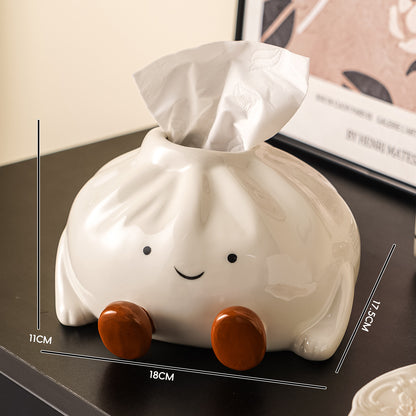 Cute Dumpling Tissue Box Cover - Ceramic Multi-Functional Holder