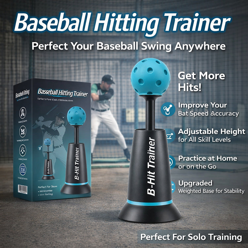 Pro Baseball Swing Hitting Trainer - Heavy-Duty Solo Batting Practice Tee, Portable Skill Improvement Equipment for Home Backyards & Field Training