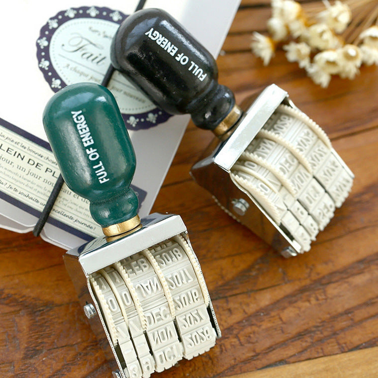 Vintage Date Roller Stamp for Journaling