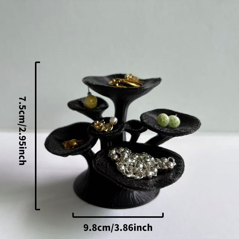 Fairycore Mystic Mushroom Jewelry Stand - Enchanting Toadstool Earring Trunk & Necklace Organizer, Quirky Vanity Table Decor, Creative Gift for Her