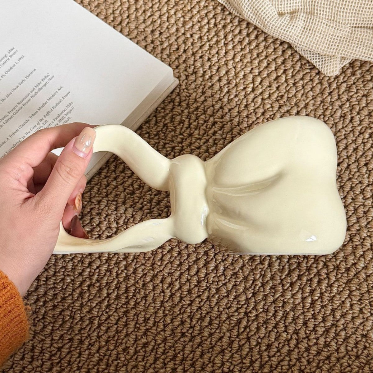 Bow Handle Ceramic Coffee Mug