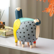 Modern Colorful Polka Dot Cat Figurine Decor