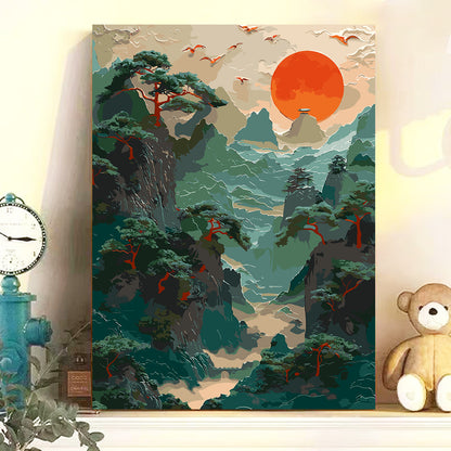 DIY Paint by Numbers Landscape Kit | 30×40cm Canvas | Eco-Friendly Paints