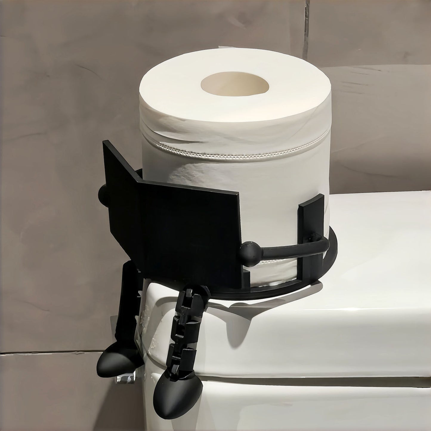 Funny Reading Little Man Toilet Paper Stand - Whimsical Bathroom Roll Tissue Holder, Creative Desktop Shelf Sitter Ornament & Novelty Gift