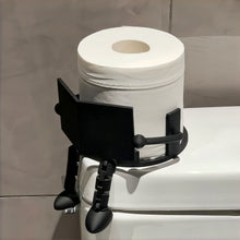 Funny Reading Little Man Toilet Paper Stand - Whimsical Bathroom Roll Tissue Holder, Creative Desktop Shelf Sitter Ornament & Novelty Gift