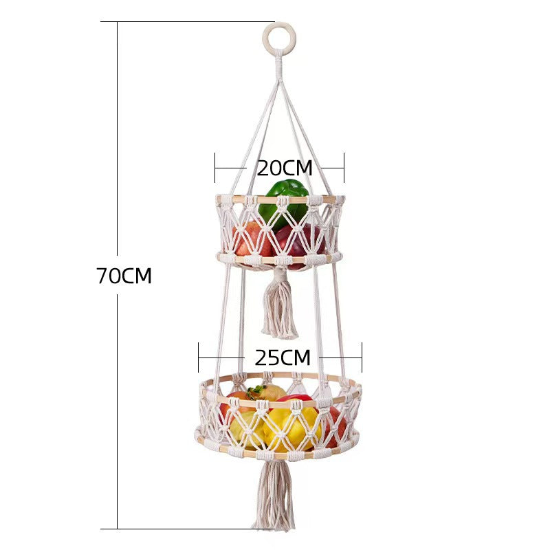 🍎 3-Tier Hanging Fruit Basket Save Counter Space & Display Fresh Produce Beautifully