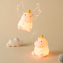 Whimsical Hippo Silicone Tap Nightlight - USB Rechargeable Dimmable Mood Lamp, Soft Bedside Nursing Light with Auto-Off Timer, Unique Night Gift