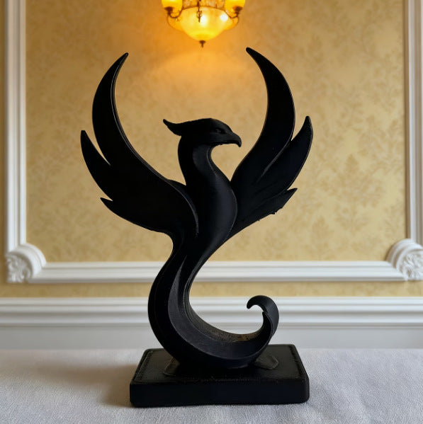 3D Printed Rebirth Phoenix Statue - Vibrant Fire Bird Mythical Figurine, Modern Living Room & Entryway Accent Decor, Unique Creative Gift