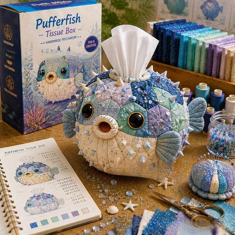 🐳 Animal DIY Tissue Box Kit – Stitch Your Own Ocean Friend & Add Charm to Your Home! 🧵