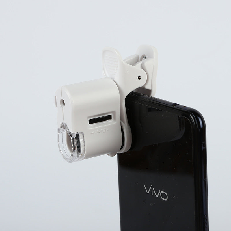Universal 100X HD Phone Camera Microscope - Clip-On Pocket Magnifier with Built-in LED Light, Professional Jewelry, Coin, and Gemstone Inspection Tool