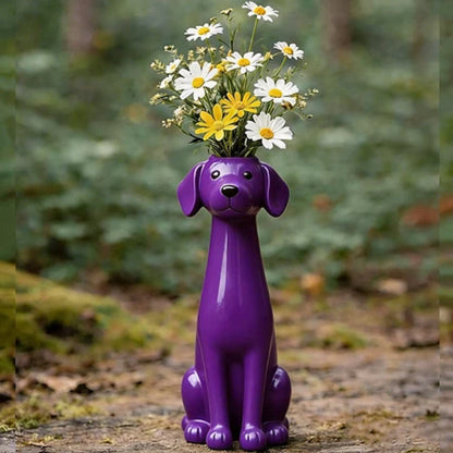 Whimsical Handmade Cat & Dog Vase - Creative Resin Animal Figurine & Planter, Eclectic Shelf Sitter Centerpiece, Novelty Pet Memorial Gift