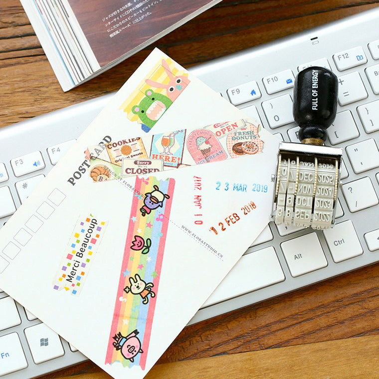 Vintage Date Roller Stamp for Journaling
