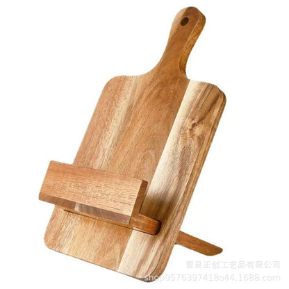 Solid Wood Menu Stand – Rustic Tabletop Recipe Holder & Restaurant Menu Display Stand for Cafe, Bar & Home