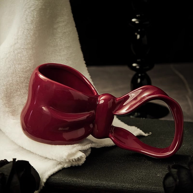 Bow Handle Ceramic Coffee Mug