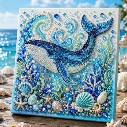 Ocean Theme Pearl Art DIY Kit | 3D Sparkling Coastal Wall Decor