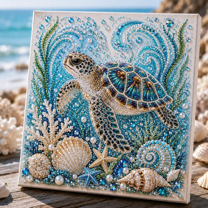 Ocean Theme Pearl Art DIY Kit | 3D Sparkling Coastal Wall Decor