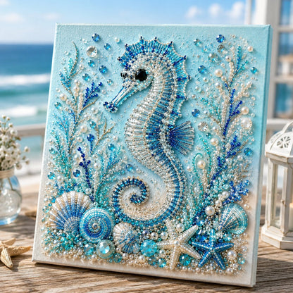 Ocean Theme Pearl Art DIY Kit | 3D Sparkling Coastal Wall Decor