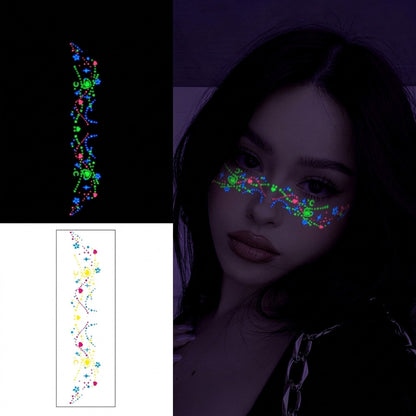 Halloween Glow in the Dark Face Tattoos – 3 Color UV Neon