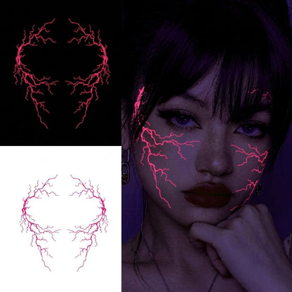 Halloween Glow in the Dark Face Tattoos – 3 Color UV Neon