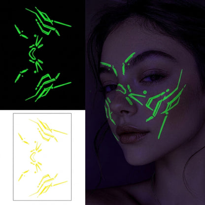 Halloween Glow in the Dark Face Tattoos – 3 Color UV Neon