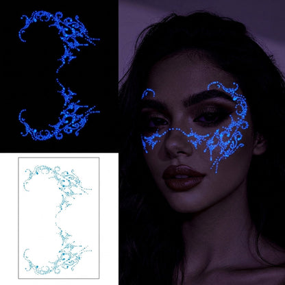 Halloween Glow in the Dark Face Tattoos – 3 Color UV Neon