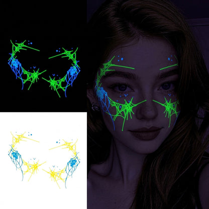 Halloween Glow in the Dark Face Tattoos – 3 Color UV Neon
