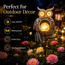 Outdoor Solar-Powered Kinetic Metal Owl Light