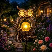 Outdoor Solar-Powered Kinetic Metal Owl Light
