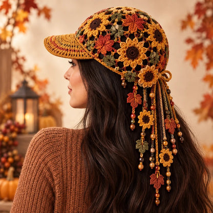 Women’s Handmade Crochet Autumn Baseball Cap