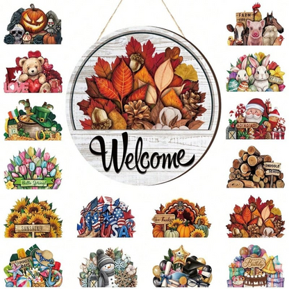 16 Pcs Interchangeable Welcome Sign for Front Door