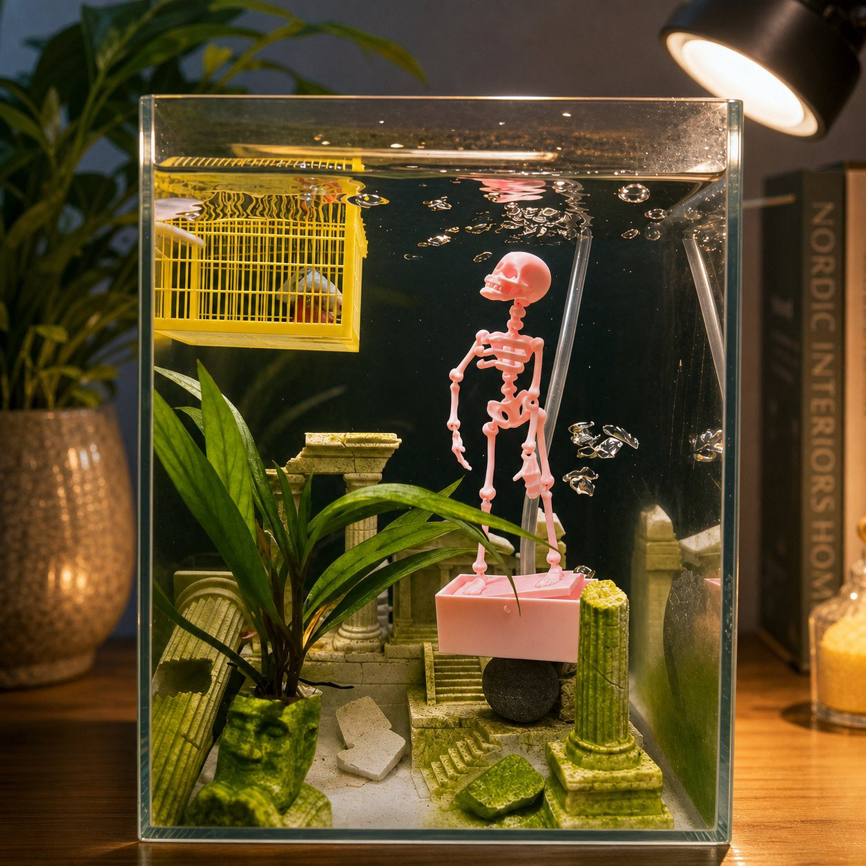 "Dancing Skeleton" Aquarium Decoration