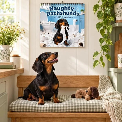 Naughty Dachshunds 2027 Wall Calendar