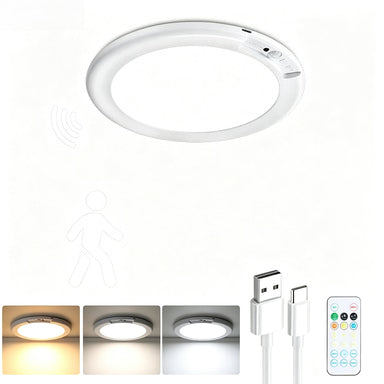 Rechargeable Motion Sensor Ceiling Light with Remote - Magnetic Wireless Ceiling Light Battery Powered for Closet Shower Stairs Shed Hallway Porch Patio ect
