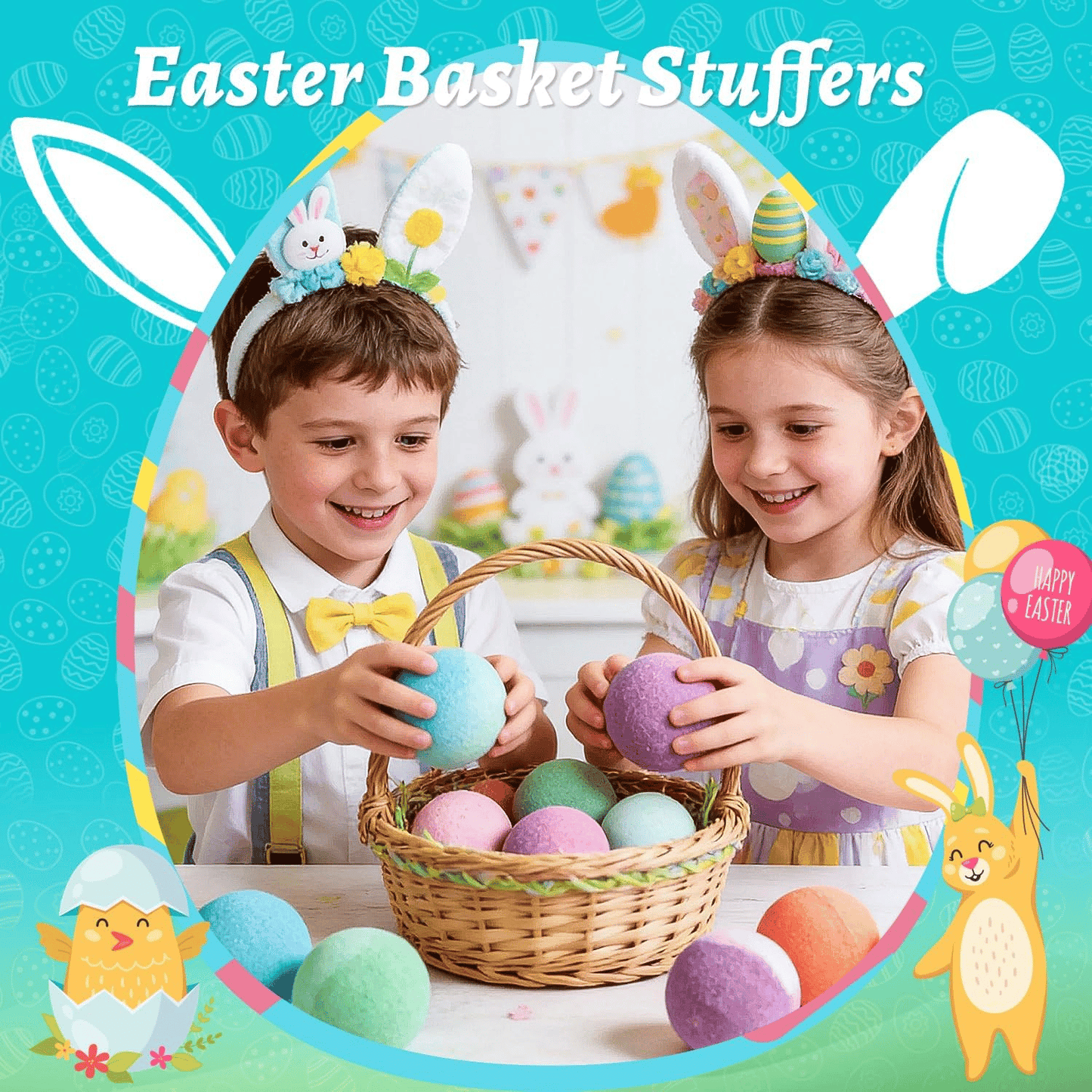 🛁LAST DAY 50% OFF -🥚Kids Bath Bombs with Surprise Inside – Easter Gift Set✨