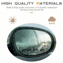 I Love You Drive Safe Vinyl Decal Set – Universal Car Rearview Mirror Sticker for Auto Decoration & Safety Reminder