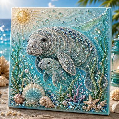 Ocean Theme Pearl Art DIY Kit | 3D Sparkling Coastal Wall Decor