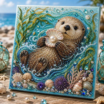 Ocean Theme Pearl Art DIY Kit | 3D Sparkling Coastal Wall Decor