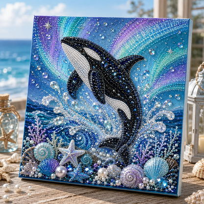 Ocean Theme Pearl Art DIY Kit | 3D Sparkling Coastal Wall Decor