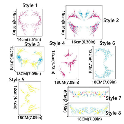 Halloween Glow in the Dark Face Tattoos – 3 Color UV Neon